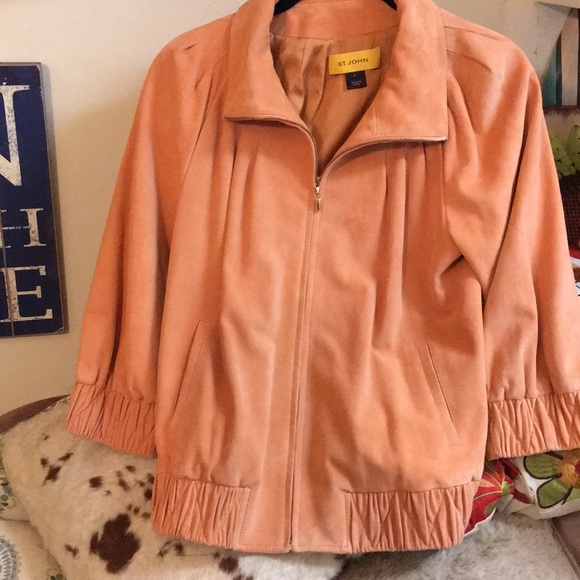 HOST PICK St. John Goat Suede Jacket Silk Lined S! - Picture 4 of 8